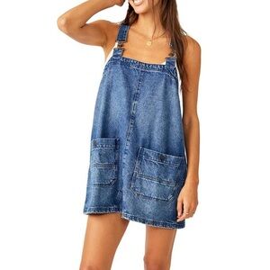 Free People Short Overall Denim Dress